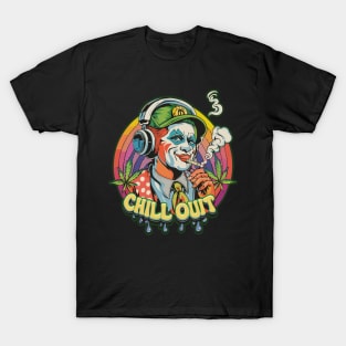 Chill Out: Pop Culture Clown Art Piece smoking and chilling T-Shirt